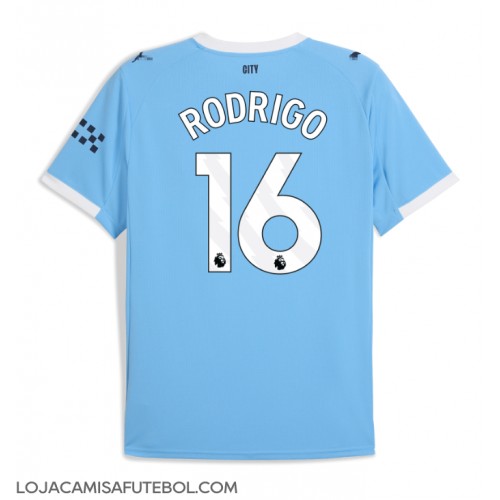 Camisa de Futebol Manchester City Rodri Hernandez #16 Equipamento Principal 2025-26 Manga Curta